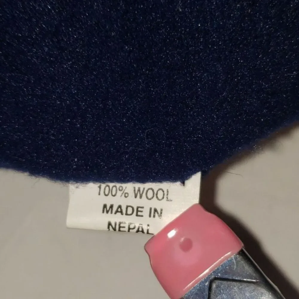Multicolor Wool Winter Trapper Hat with Braided Tassles Unisex Made In Nepal
